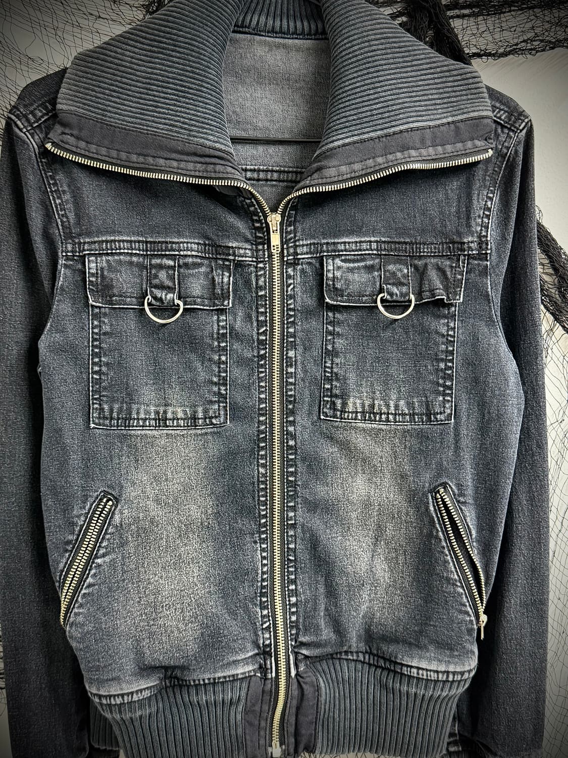 00s dark denim jacket 상품이미지4