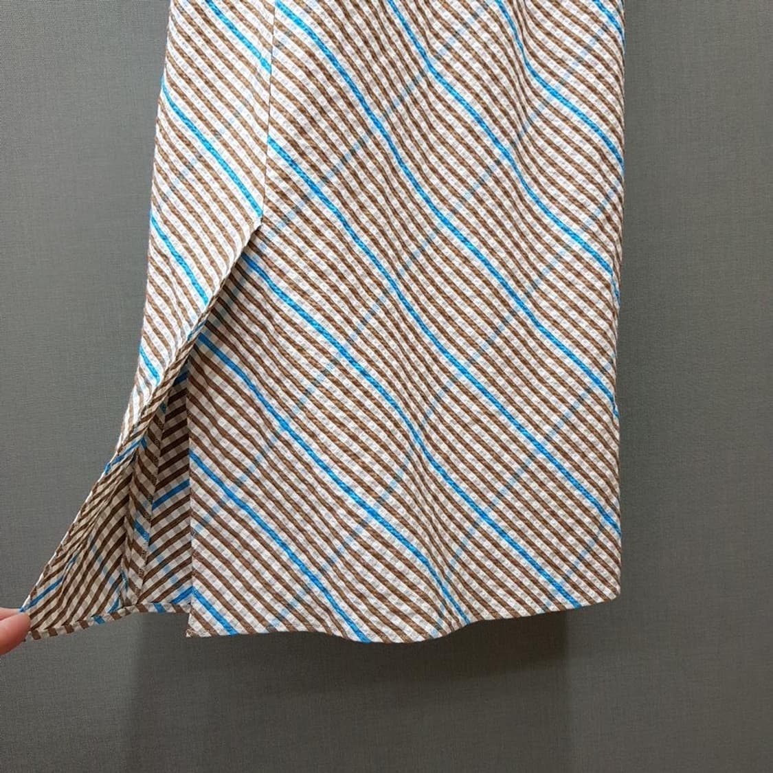 한섬 타임 2022 체크 패턴 슬리브리스 롱 원피스 82-94-160 상품이미지6