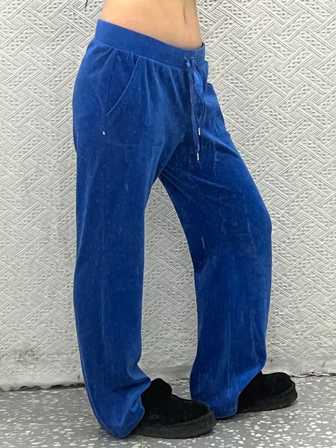 쥬시 꾸뛰르 Y2K 벨벳 코발트 블루 트레이닝 팬츠 M C06795 상품이미지1