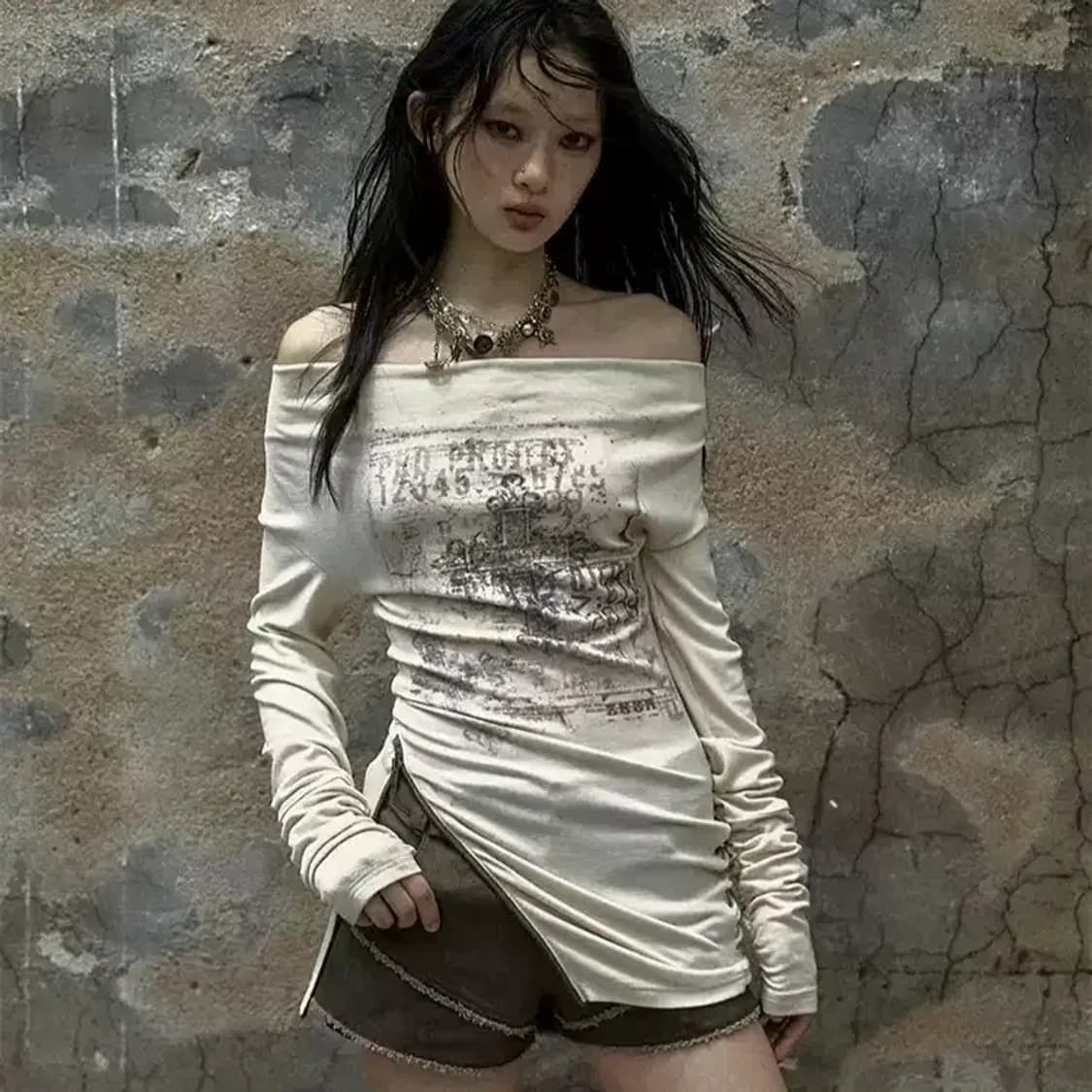 노 로맨스 오프숄더 원피스 상품이미지1