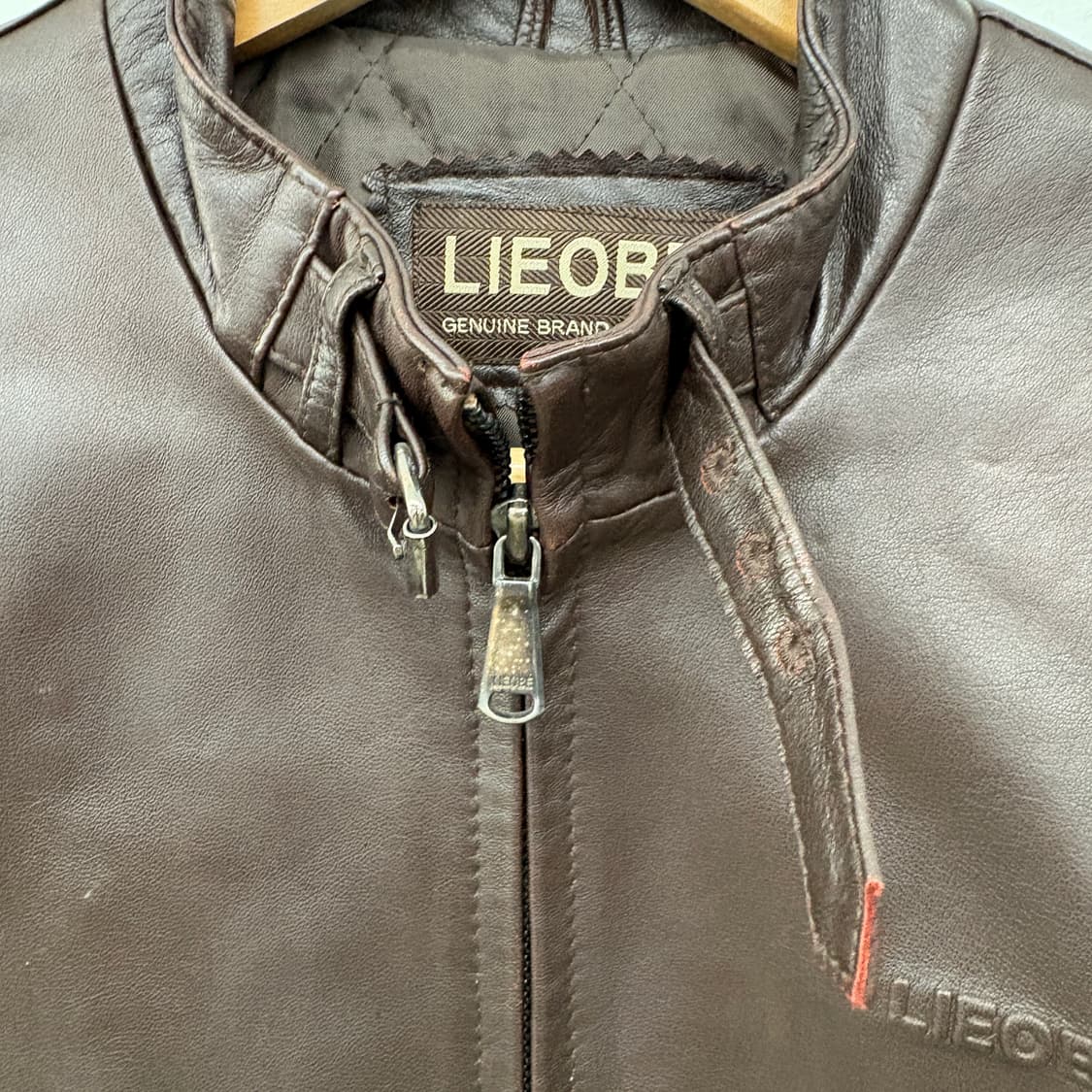 LIEOBEN 소가죽 브라운 자켓 여성 M 상품이미지3