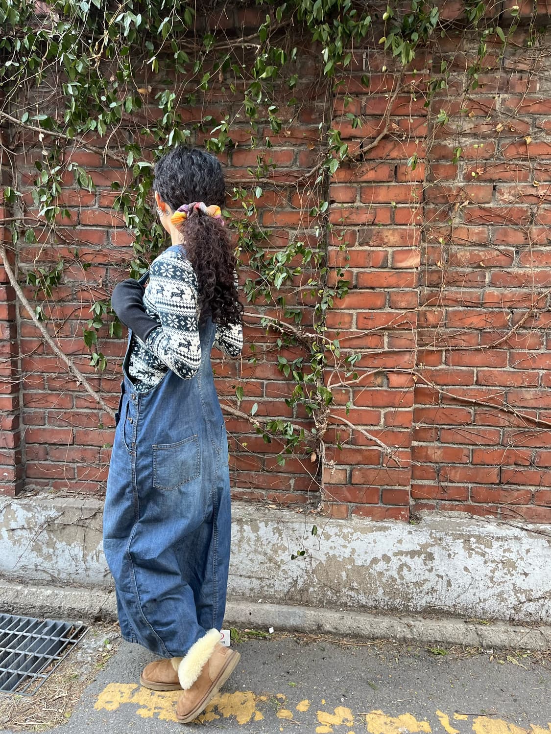 블루 데님 멜빵 롱 원피스 상품이미지4