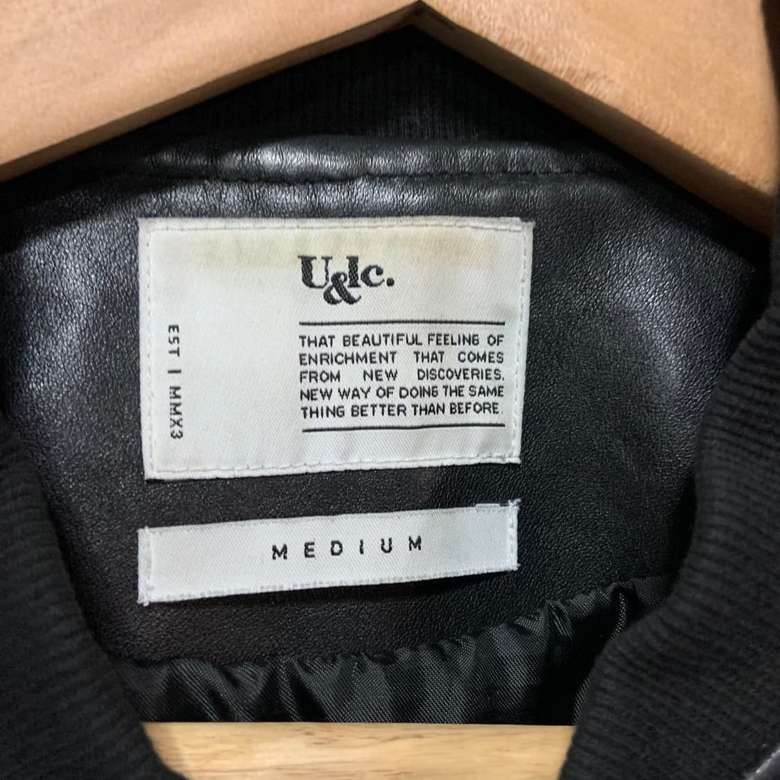 U&lc 유앤엘씨 소가죽 봄버 자켓 M 상품이미지2