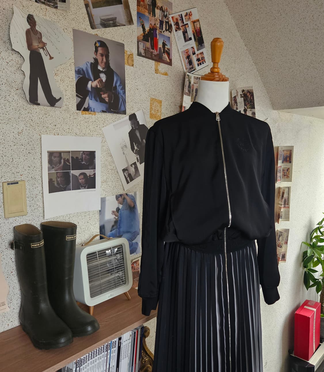 칼라커펠트 투웨이 집업 블루종 원피스 55 상품이미지2