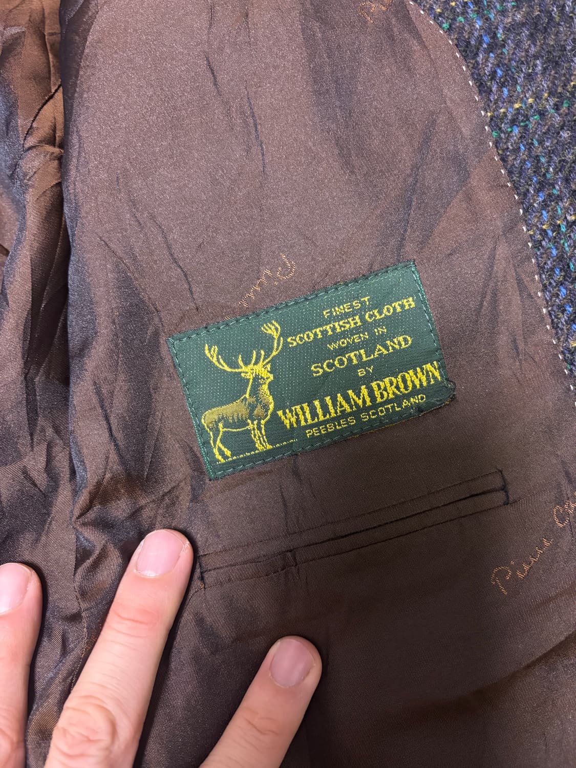 스코틀랜드 원단 울 체크 블레이저 사이즈 105 상품이미지5