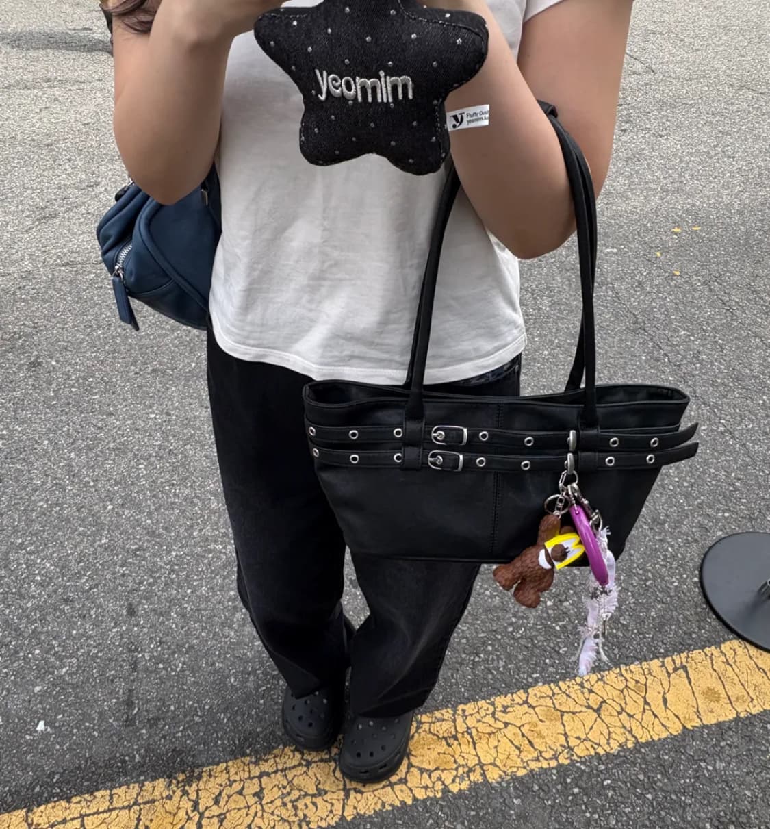 여밈 스타 쿠션 키링 블랙 상품이미지4