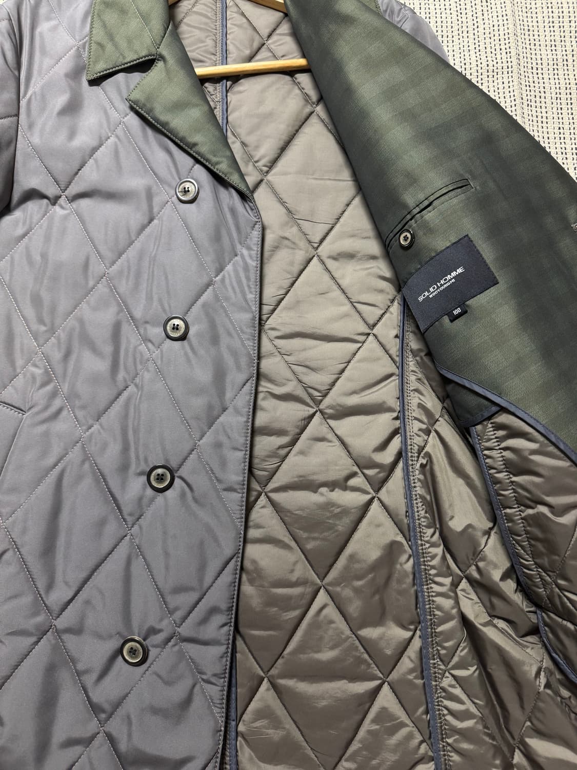 우영미&솔리드옴므 남성 다이아몬드 퀄팅 자켓(네고 가능) 상품이미지2