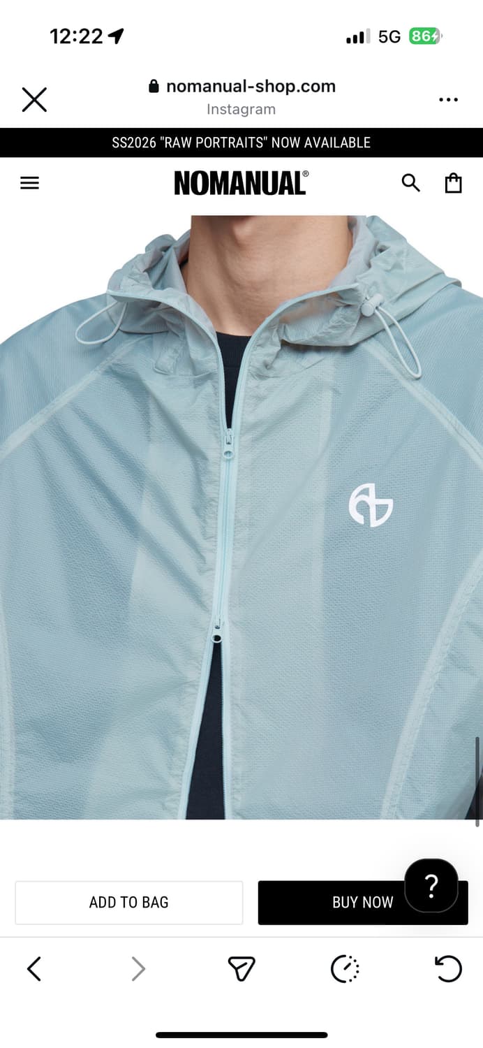 노매뉴얼 바람막이 AETHER NYLON JACKET - MARINA 상품이미지4