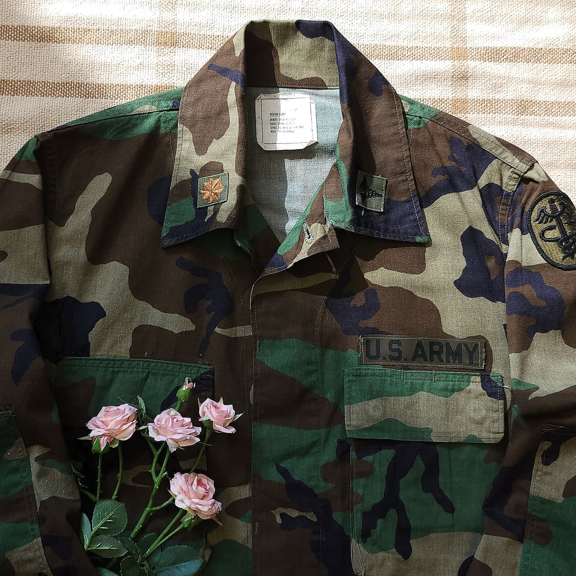 90 년대 미군 오리지널 카모 셔츠자켓 BDU 미디움 숏 상품이미지3