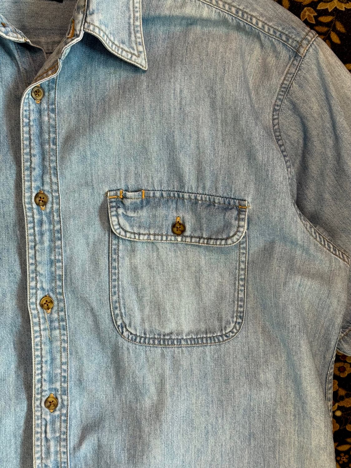 90s 올드 유니클로 데님 하프셔츠 상품이미지4