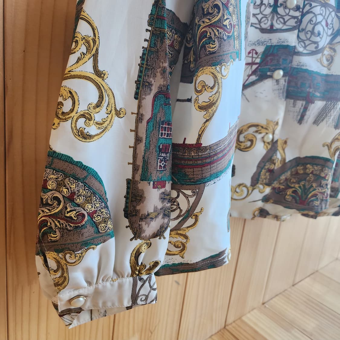 일본빈티지 고급스러운 패턴 블라우스 상품이미지4