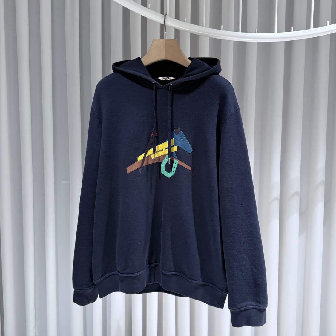 (A+ / XXL) / 에르메스 가죽패치 홀스 후드티셔츠 상품이미지1