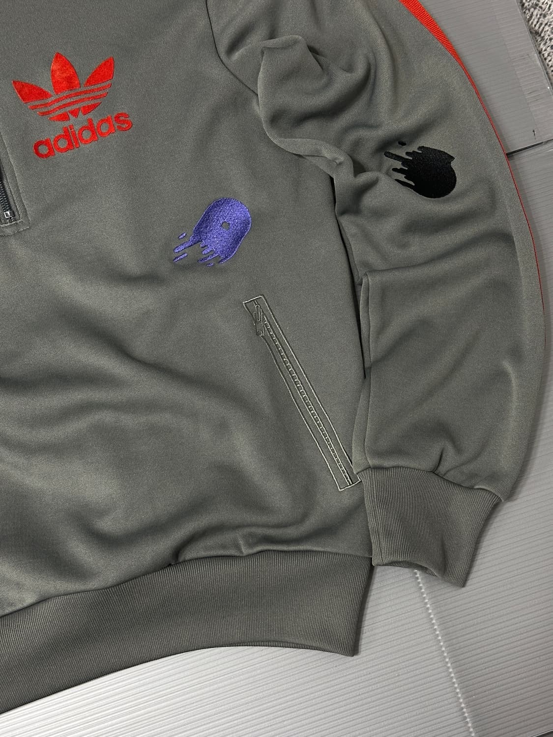 아디다스 양면 후드 반집업 아노락 져지 그레이 90 상품이미지9
