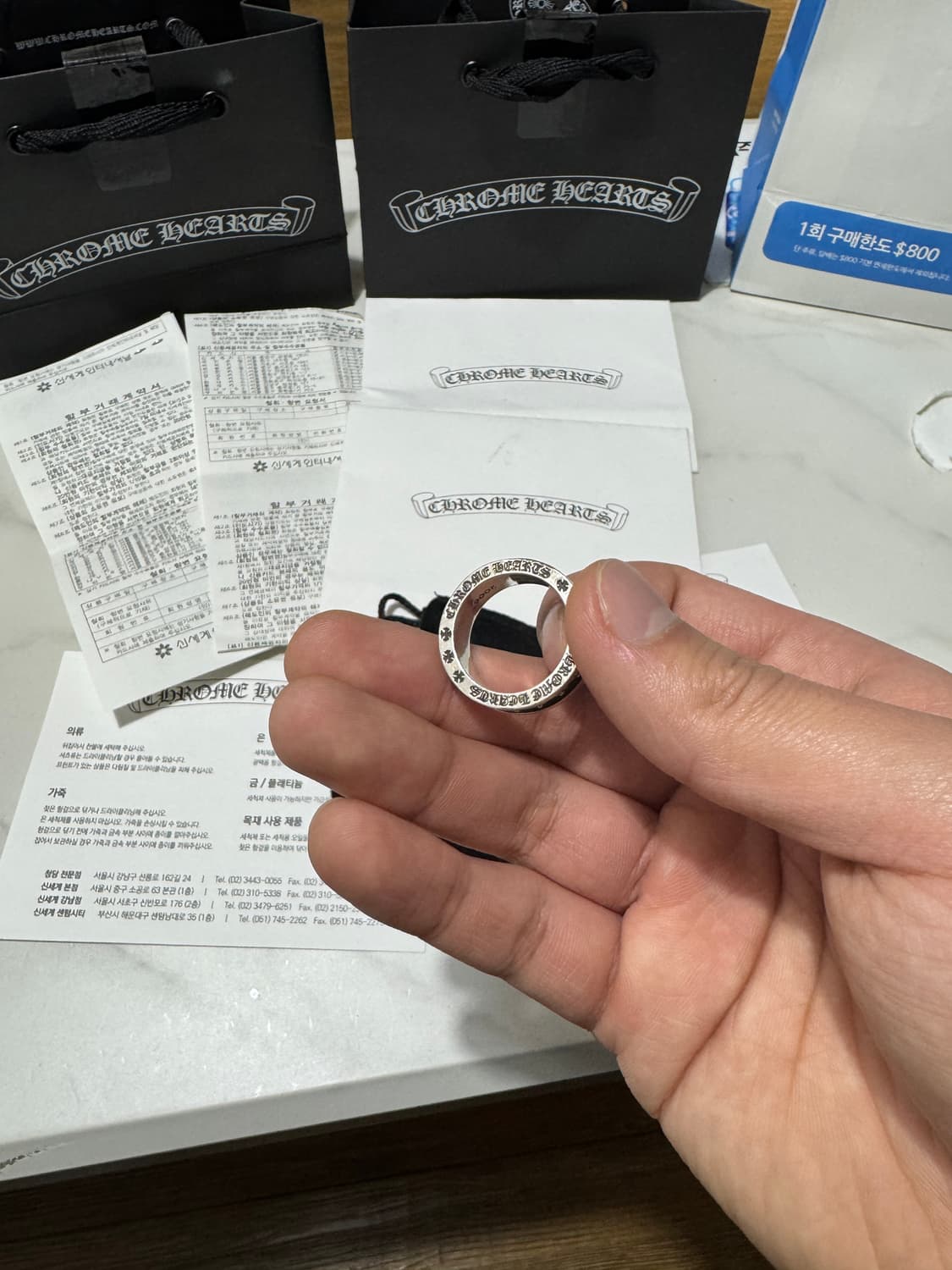 크롬하츠 미니플러스링 백화점 구매 풀구성 판매 상품이미지4