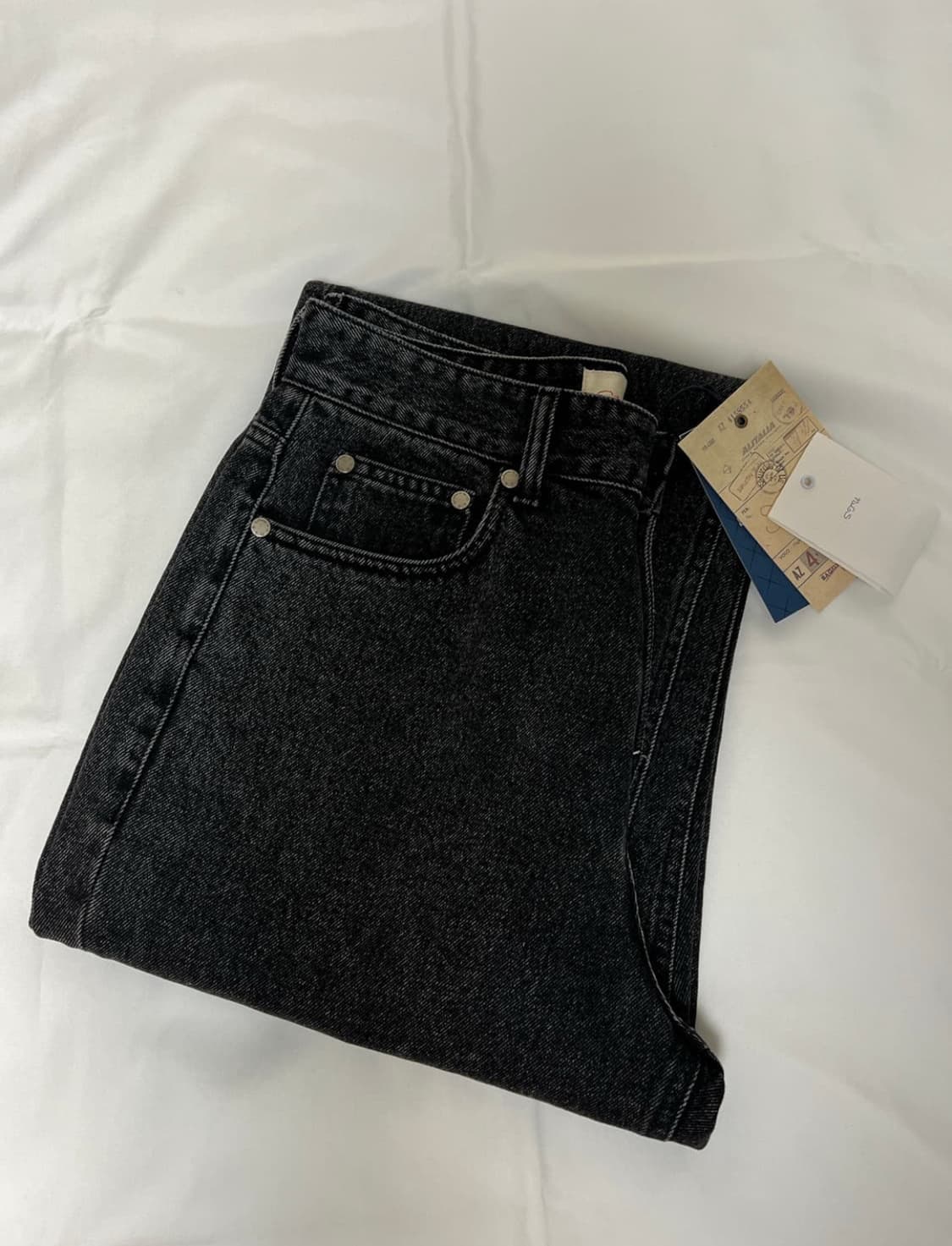 STU 데님 팬츠 블랙 흑청 상품이미지3