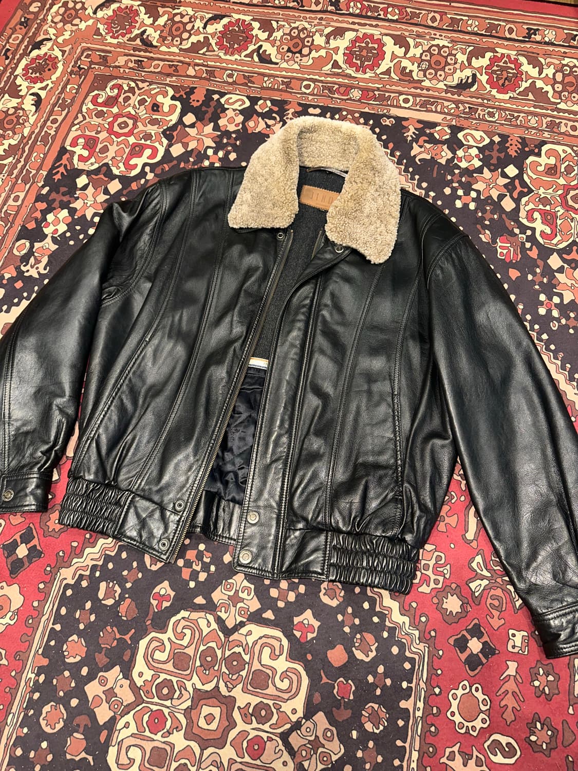 ( L-XL ) 진도 가죽자켓 레더자켓 봄버자켓 블루종 항공점퍼  상품이미지5