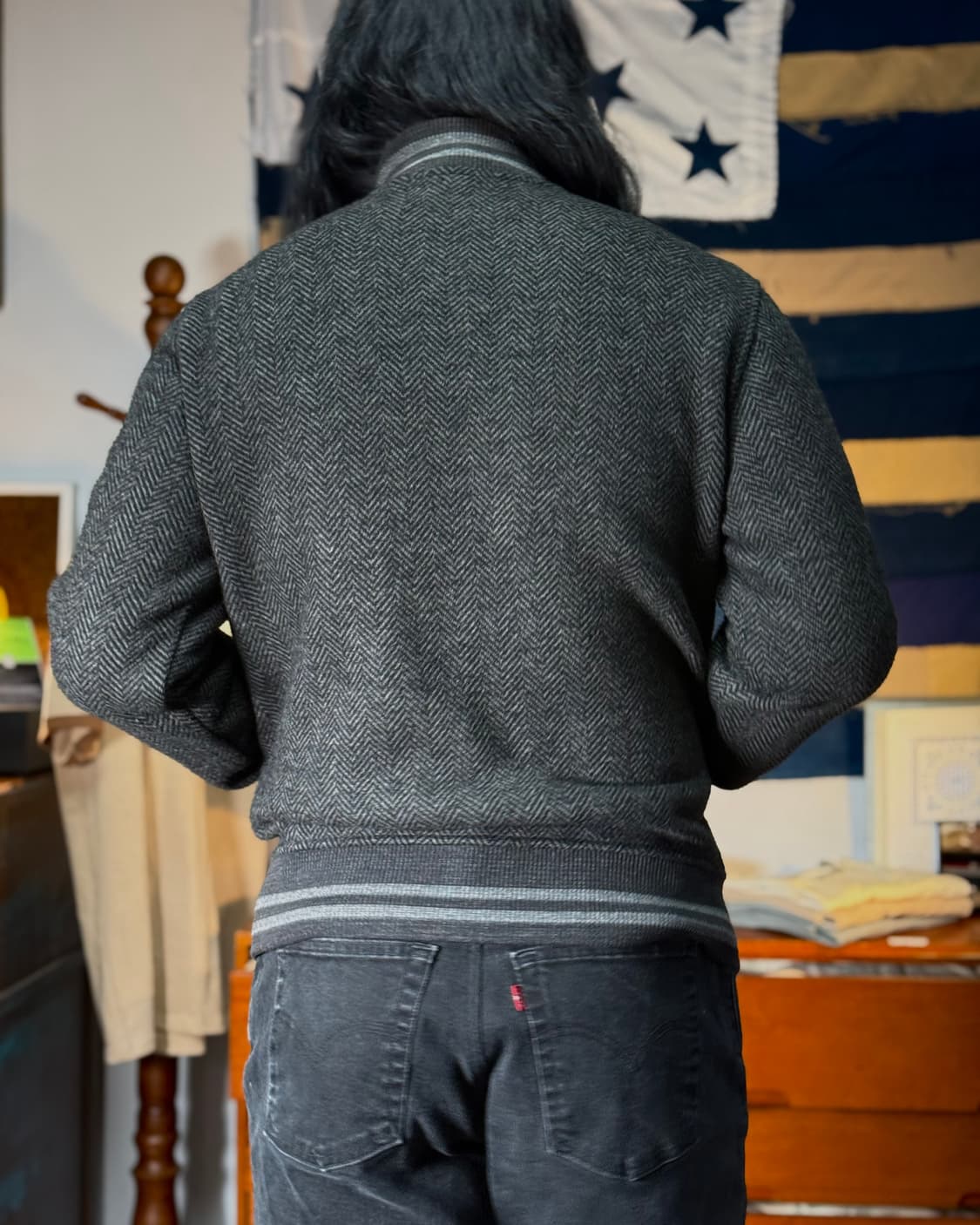 폴로 랄프로렌 헤링본 울 바시티 자켓 M 상품이미지9