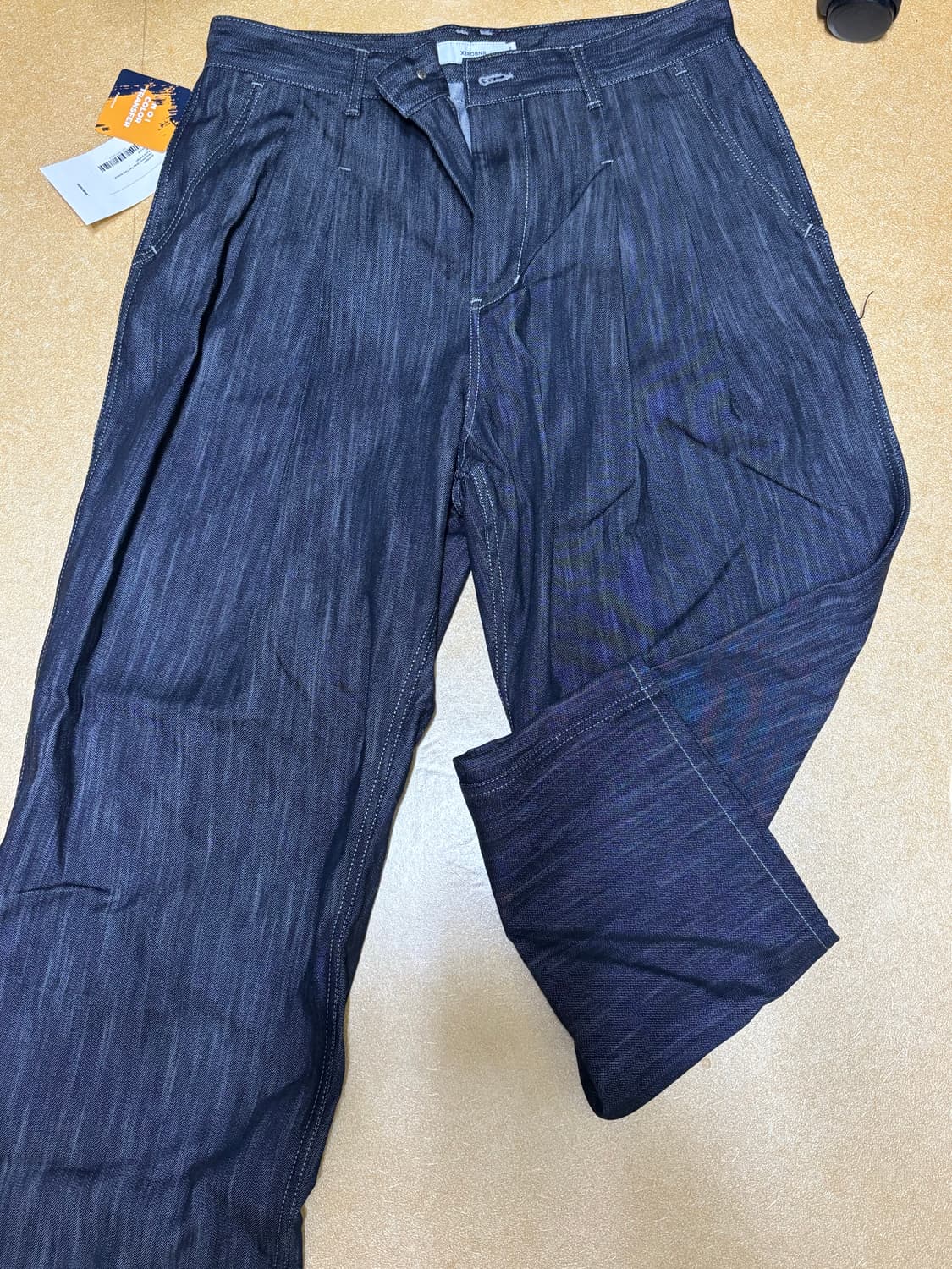 (새상품) 제로 인디고 데님 투턱 와이드핏 팬츠 XL 상품이미지2