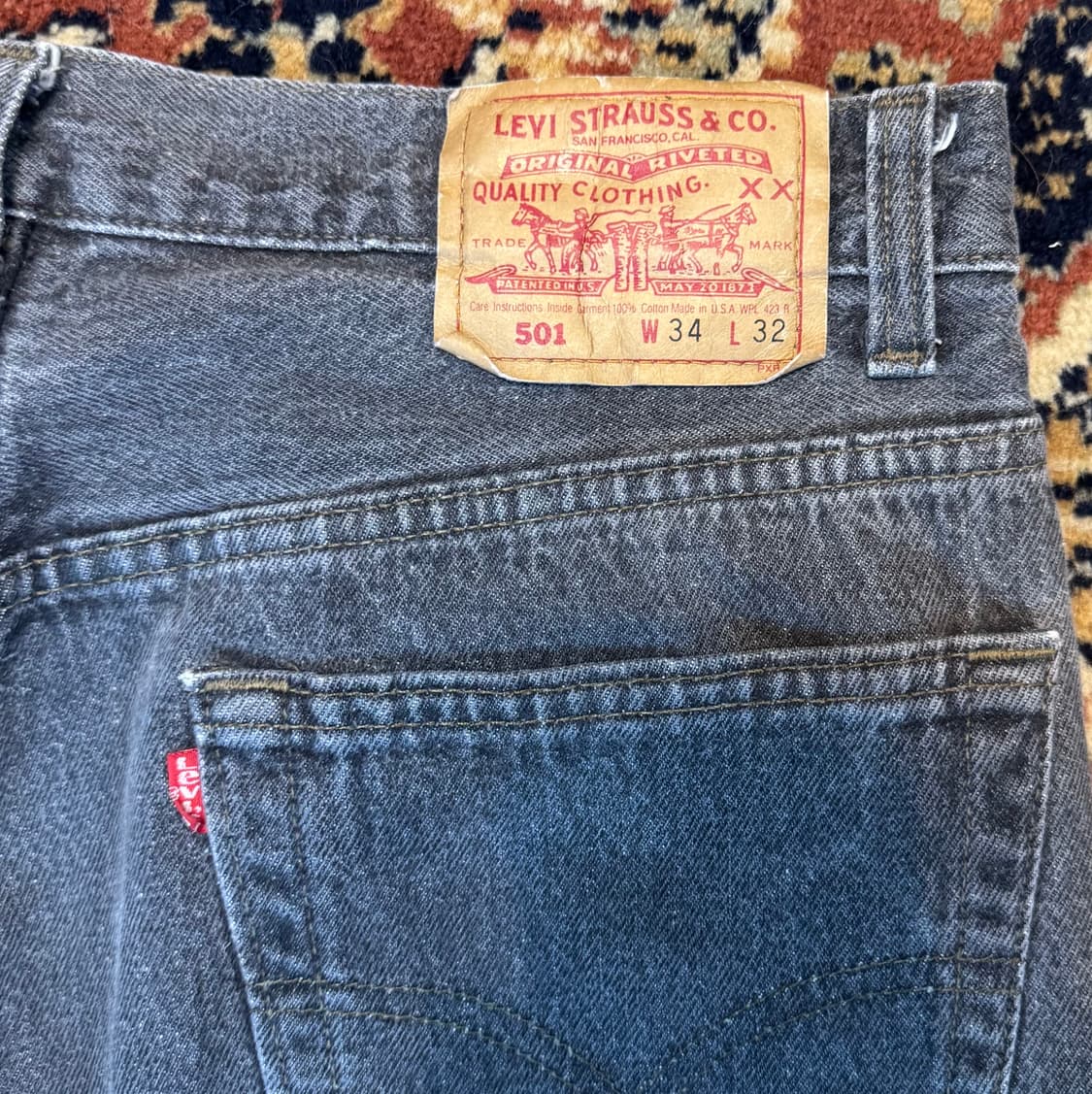 usa 빈티지 리바이스 501 블랙 데님 34(32~33추천) (536) 상품이미지3