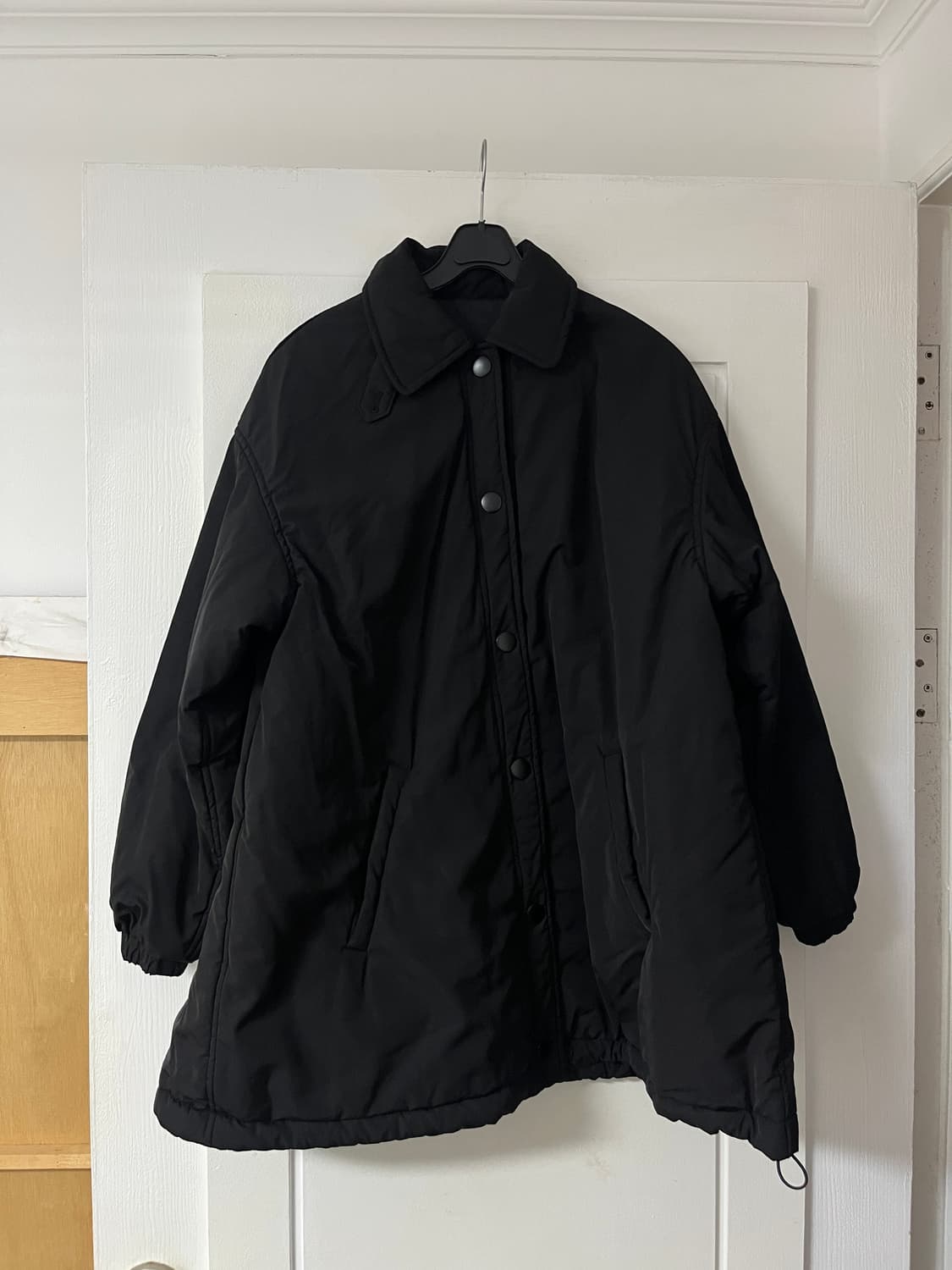 cosmoss 칼라 셔링 패딩 자켓 블랙 상품이미지4