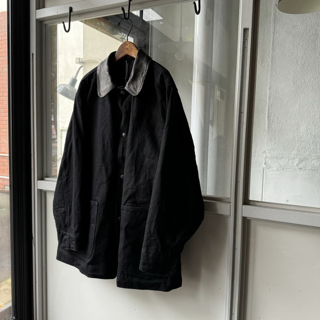 [1] 25AW COMOLI 코모리 데님 레더 워크 자켓 블랙 상품이미지3