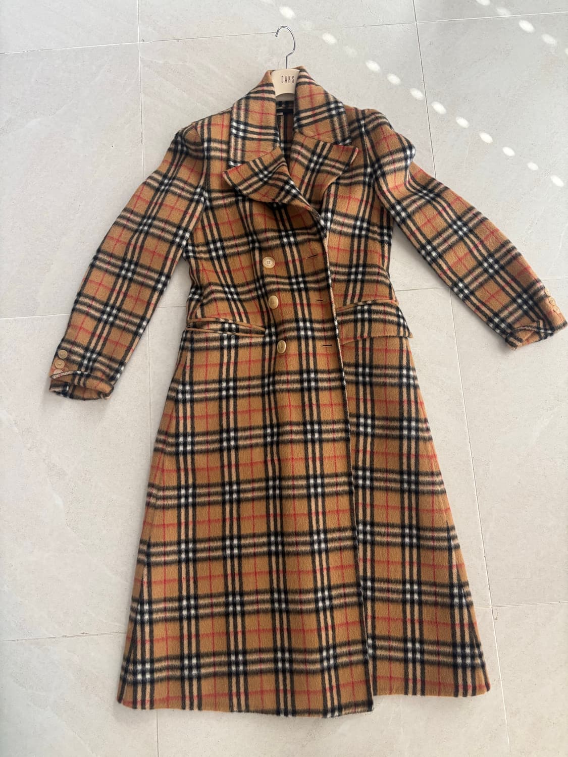 버버리 빈티지 체크 알파카 울 테일러드 코트 상품이미지1