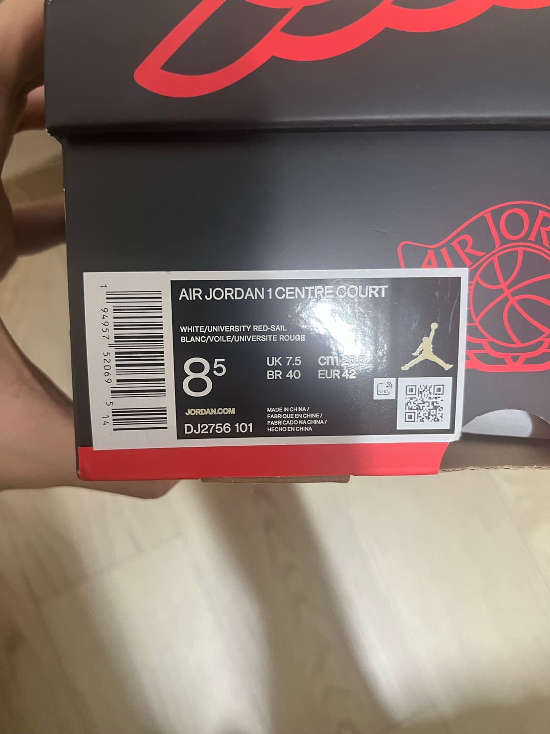 나이키 에어 조던 1 센터 코트 흰빨 265mm 상품이미지1