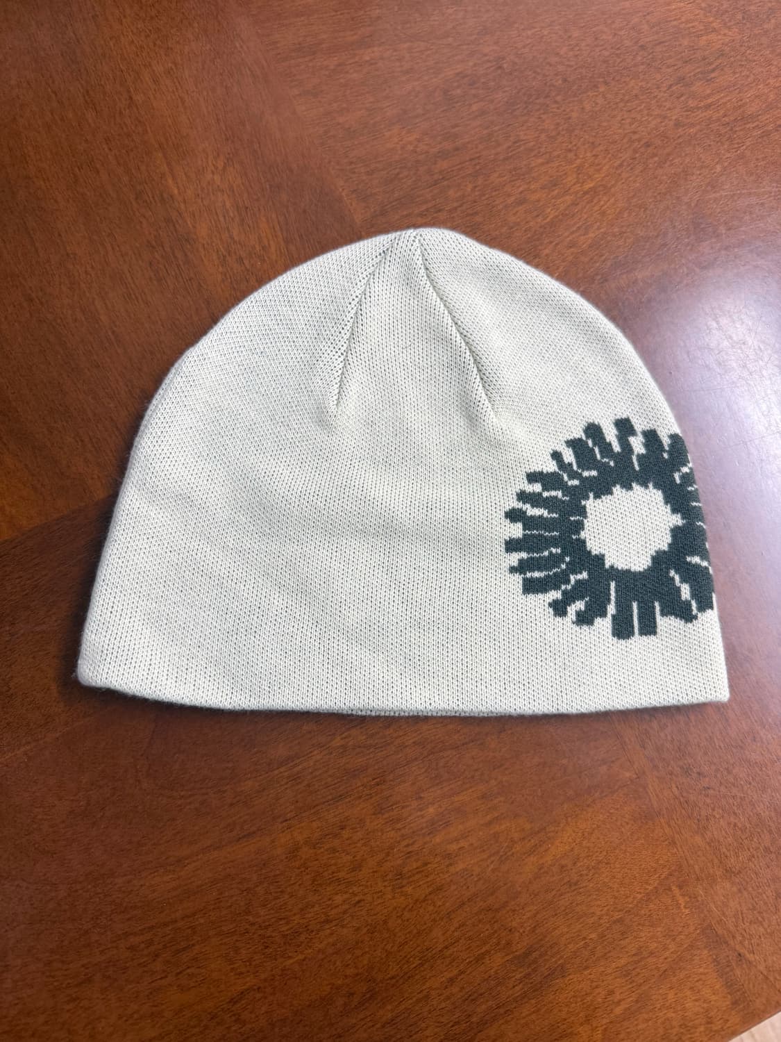 로고 심볼 자카드 비니 (아이보리) 상품이미지1