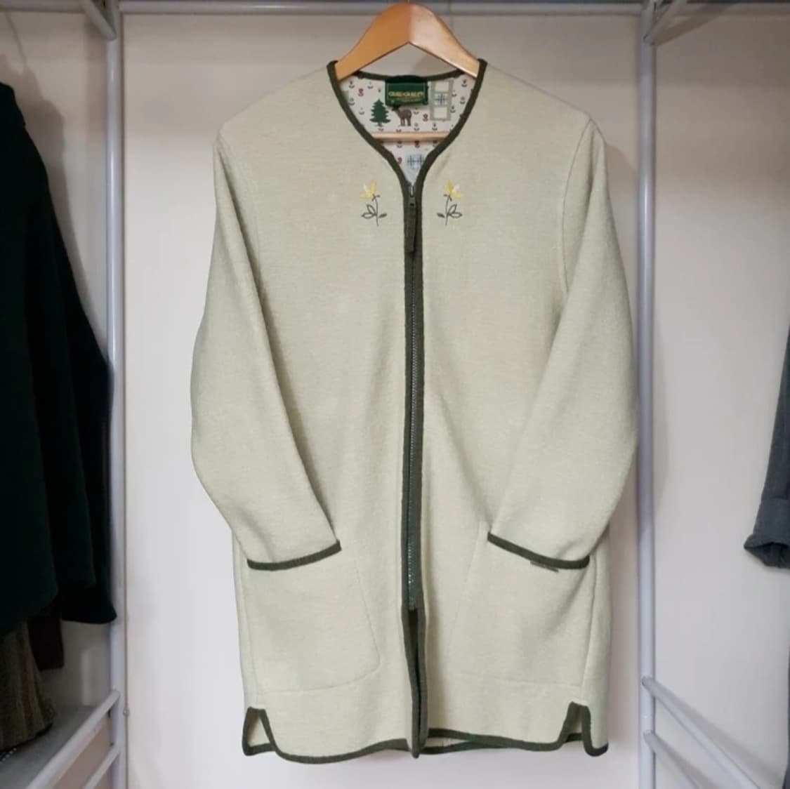 GEIGER 가이거 컬렉션라인 자수 퀼트안감 포인트 집업 가디건 자켓 상품이미지1