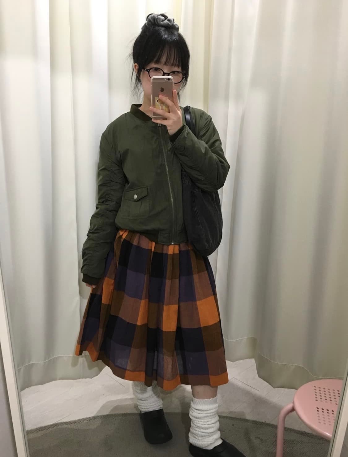 jpn Checkered Mid Skirt 상품이미지2