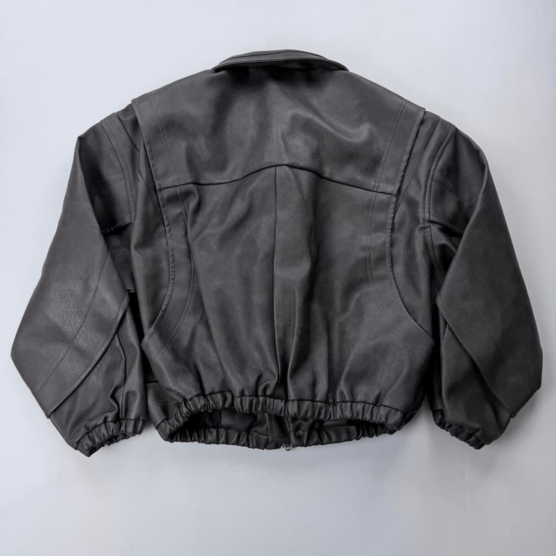 LEATHER Cropped bomber jacket 상품이미지6