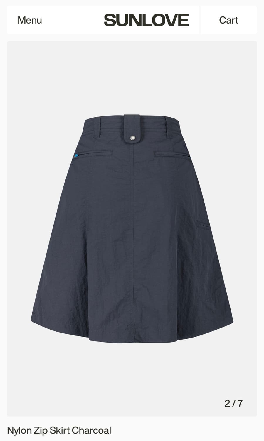 Sunlove Nylon zip skirt charcoa 상품이미지2