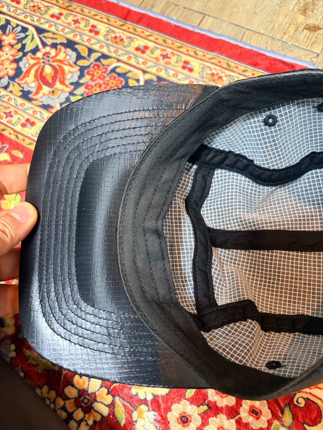 슈프림 글로스 립스탑 캠프캡 블랙 23FW 상품이미지6