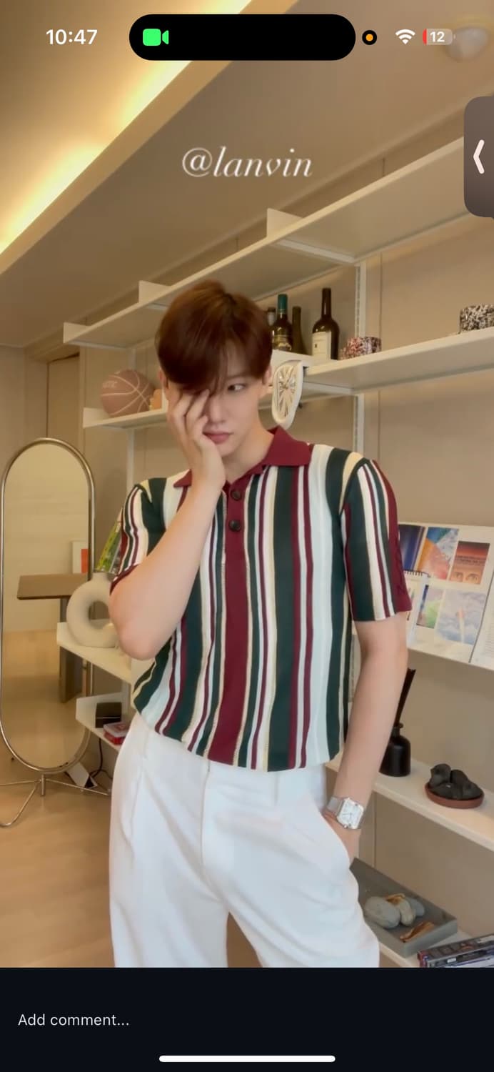 LANVIN 스트라이프 폴로 셔츠 M 상품이미지1