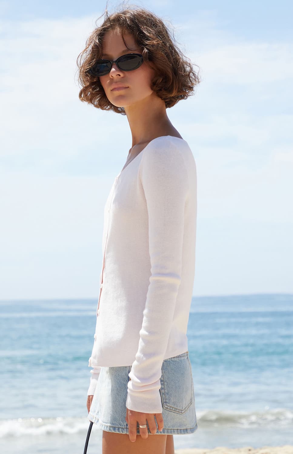 Brandy melville 브랜디멜빌 라이트핑크 가디건 상품이미지5