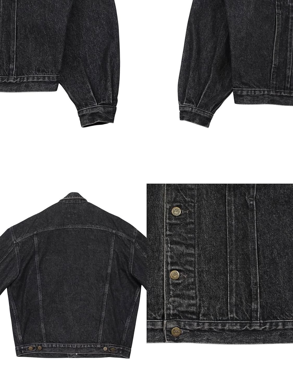 1989 유로 Lee 리 645 블랙 데님 자켓 빈티지 흑청 상품이미지8