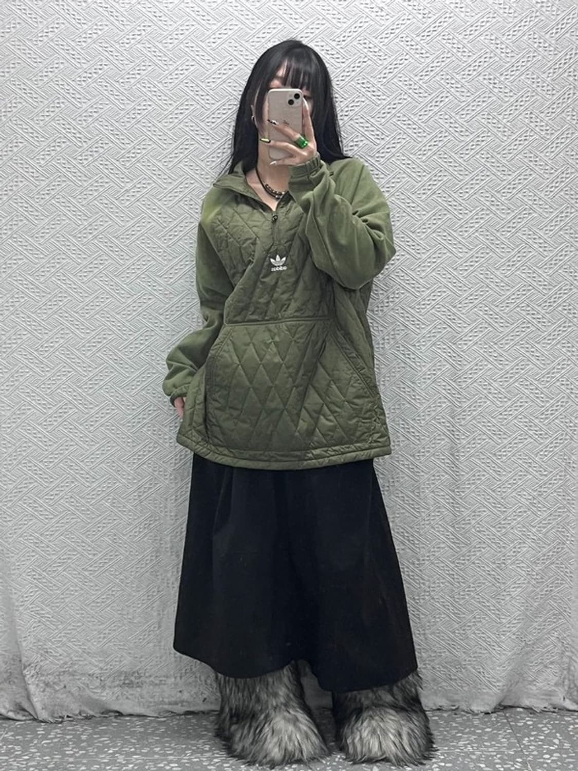 아디다스 유로파 말차카키 깔깔이 반집업 누빔 아노락 4XL C08620 상품이미지2