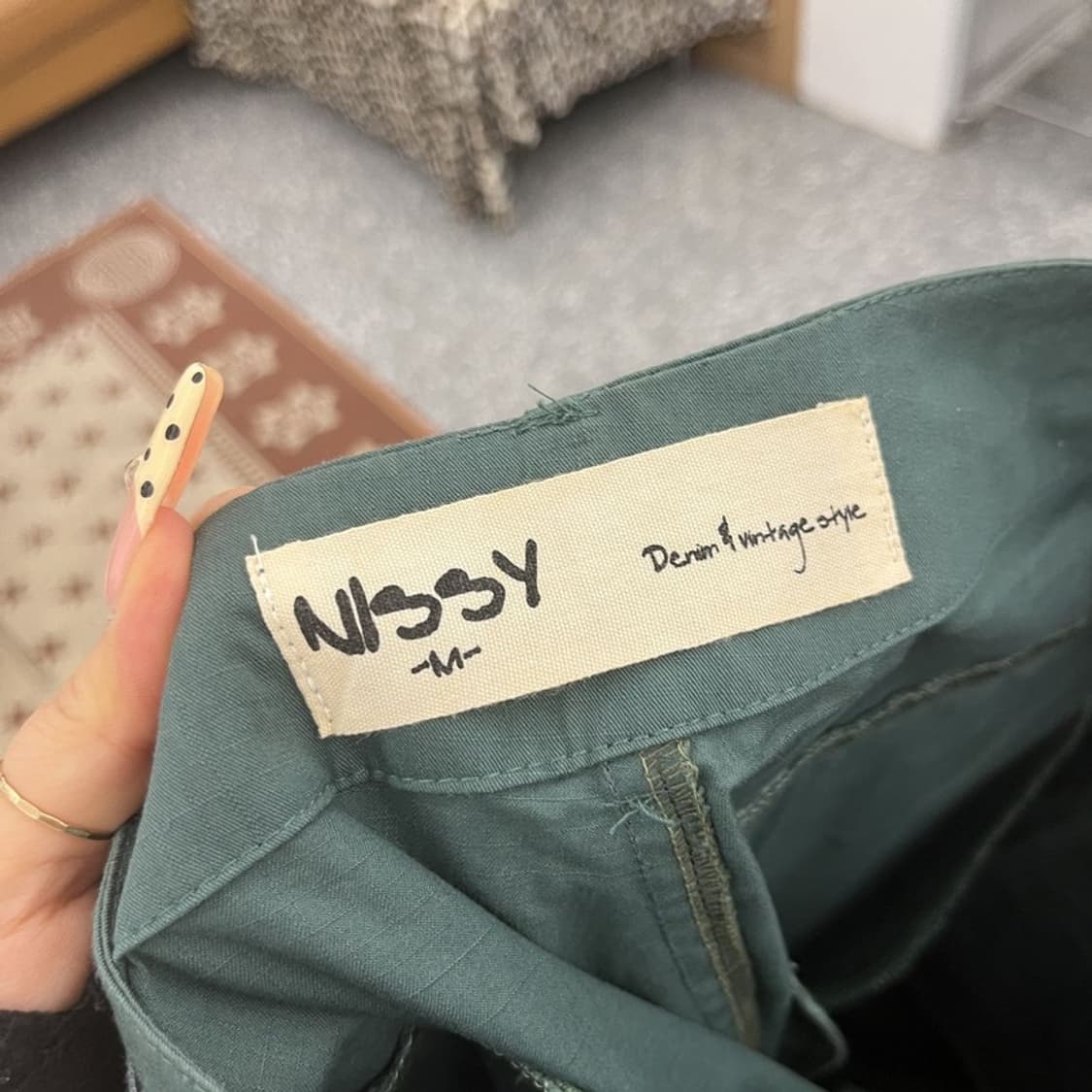 빈티지 스트릿 펑크 민트그린 스트랩 카고팬츠 M C10003 상품이미지5