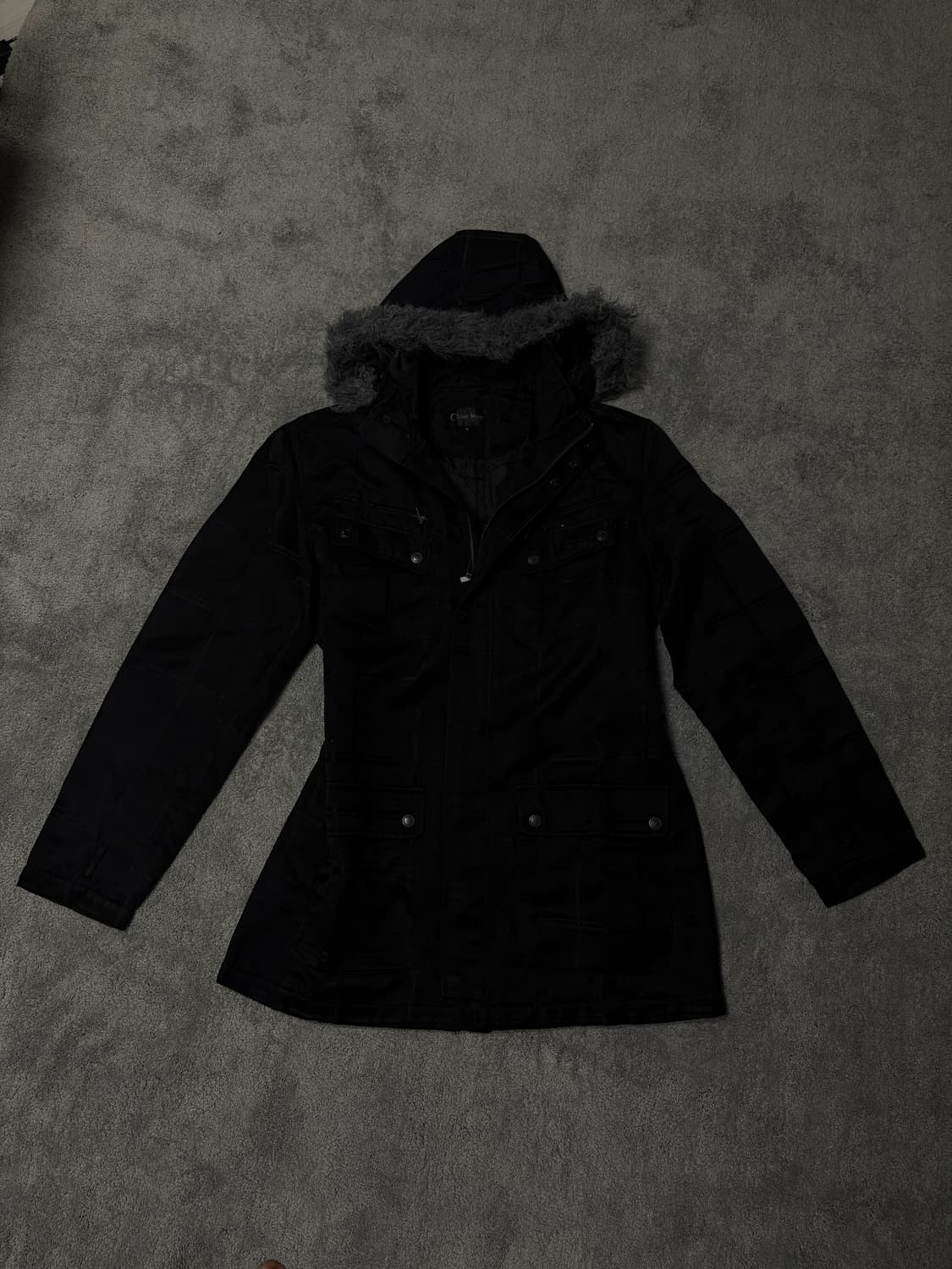 Vintage V-kei Punk fur hood parka 상품이미지1