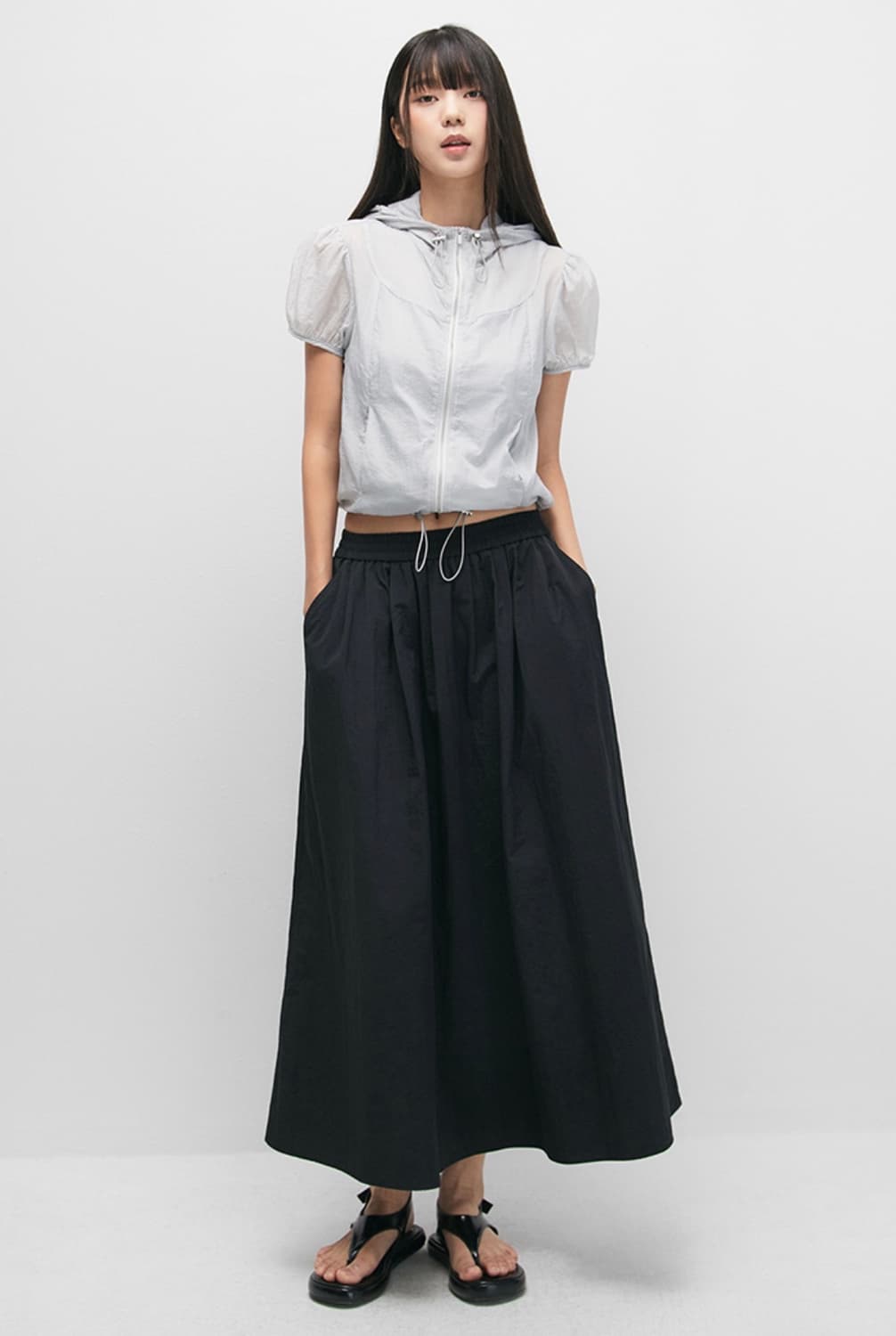 Mixxo 미쏘 나일론 시스루 반팔 점퍼 상품이미지5