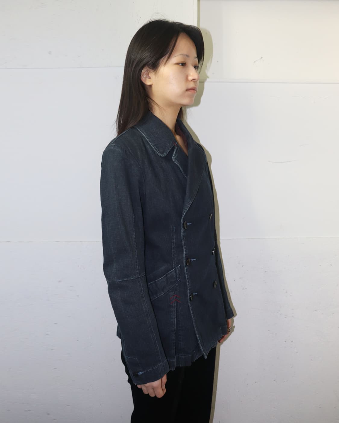 마리떼 프랑소와 저버 레드 스티치 디테일 데님 블레이저 상품이미지2