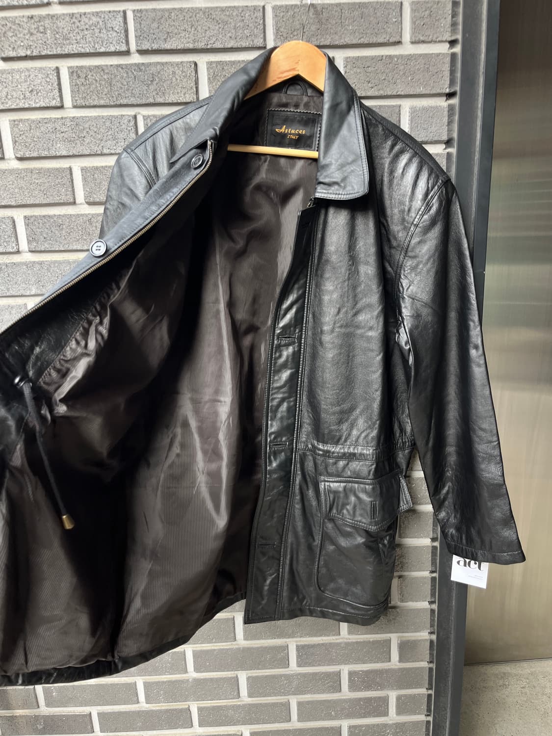90s Genuine Lambskin 천연 양가죽 미디 자켓 상품이미지10
