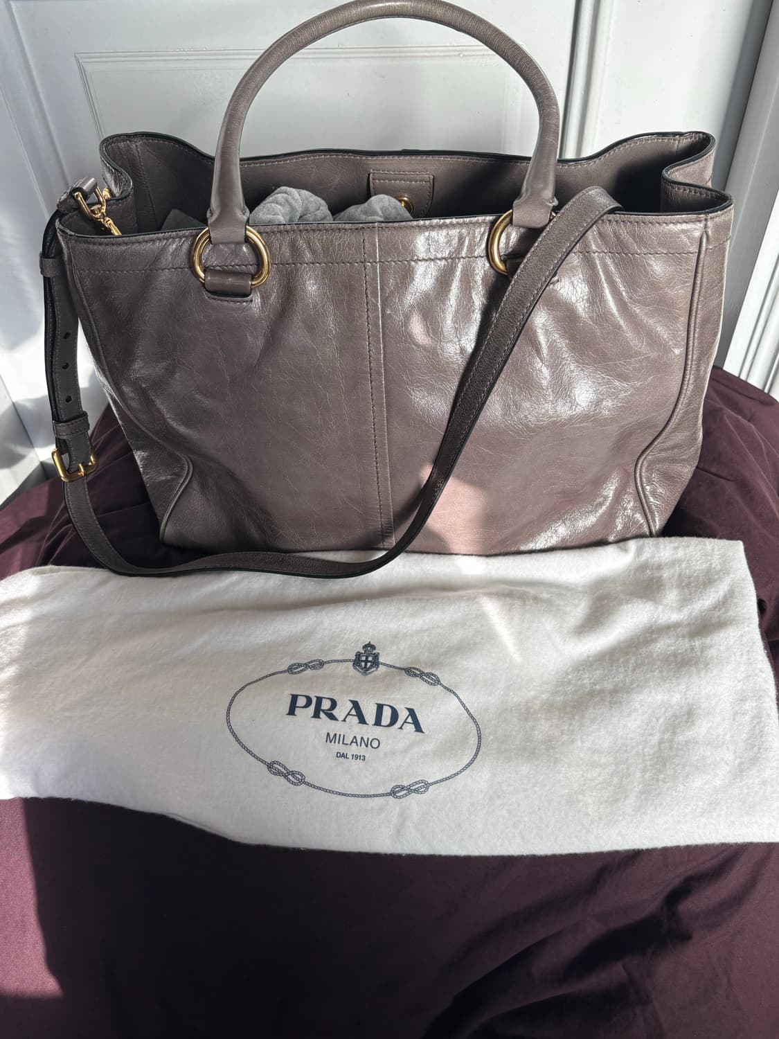 프라다 비텔로 빅백 숄더 크로스 토트백 상품이미지3