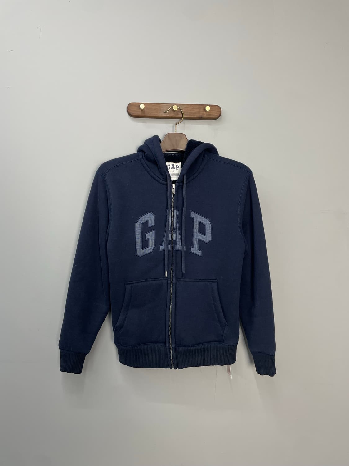 갭 네이비 로고 보아털 후드집업 H992 상품이미지2