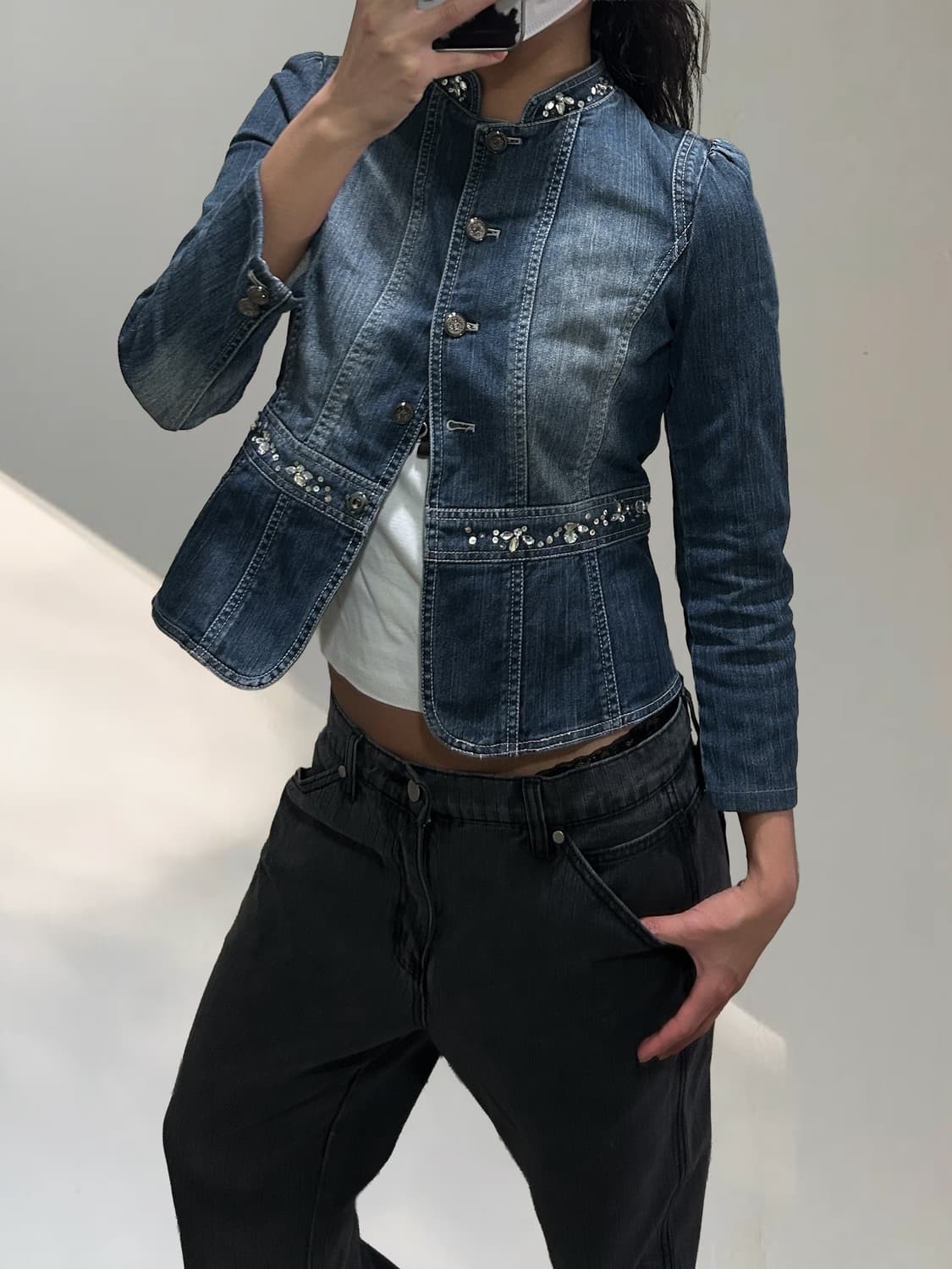 빈티지 올리비아로렌 쥬얼리 데님자켓 상품이미지8