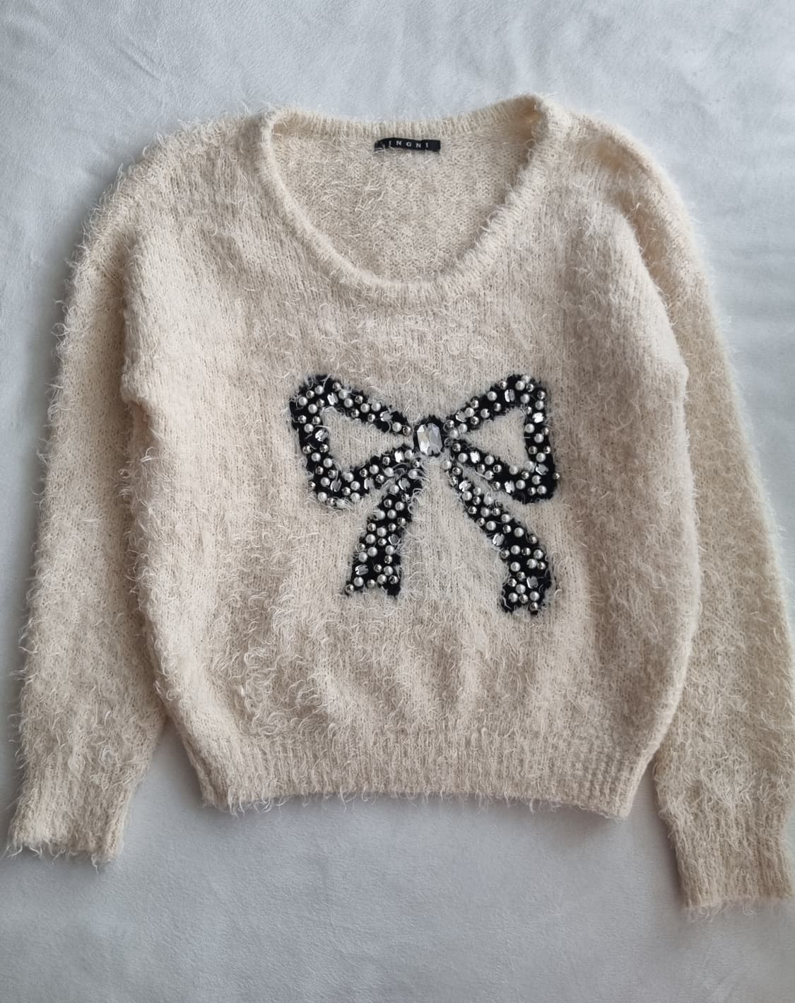 빈티지 모리걸 하구미 갸루 리본 니트 상품이미지1