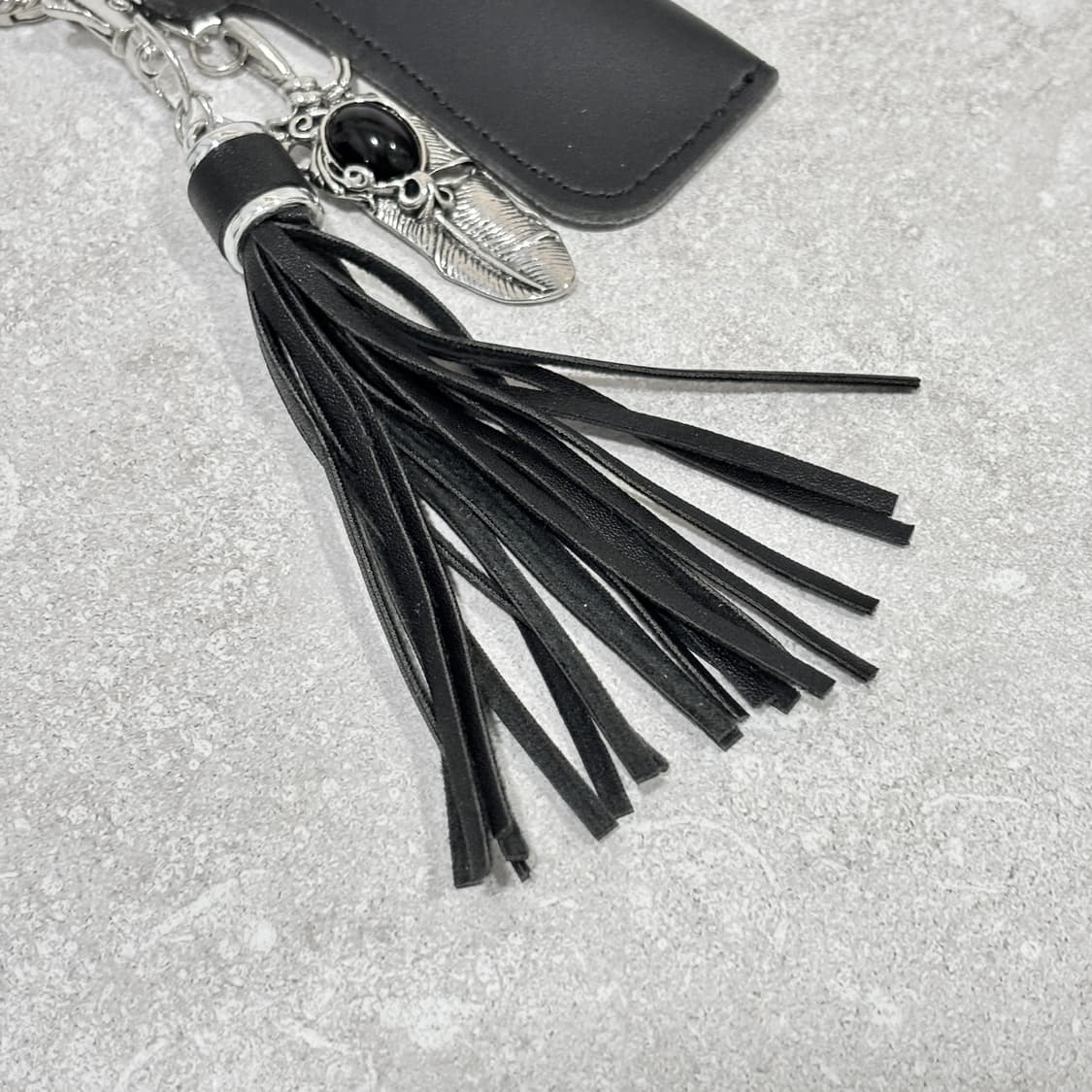 Oribell 태슬 가죽 립밤 라이터 립밤 케이스 깃털 키링 열쇠고리 상품이미지9