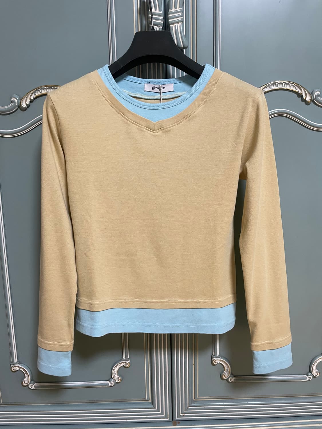 (S) 기마구아스 SAMM T-SHIRT BEIGE BLUE 상품이미지1