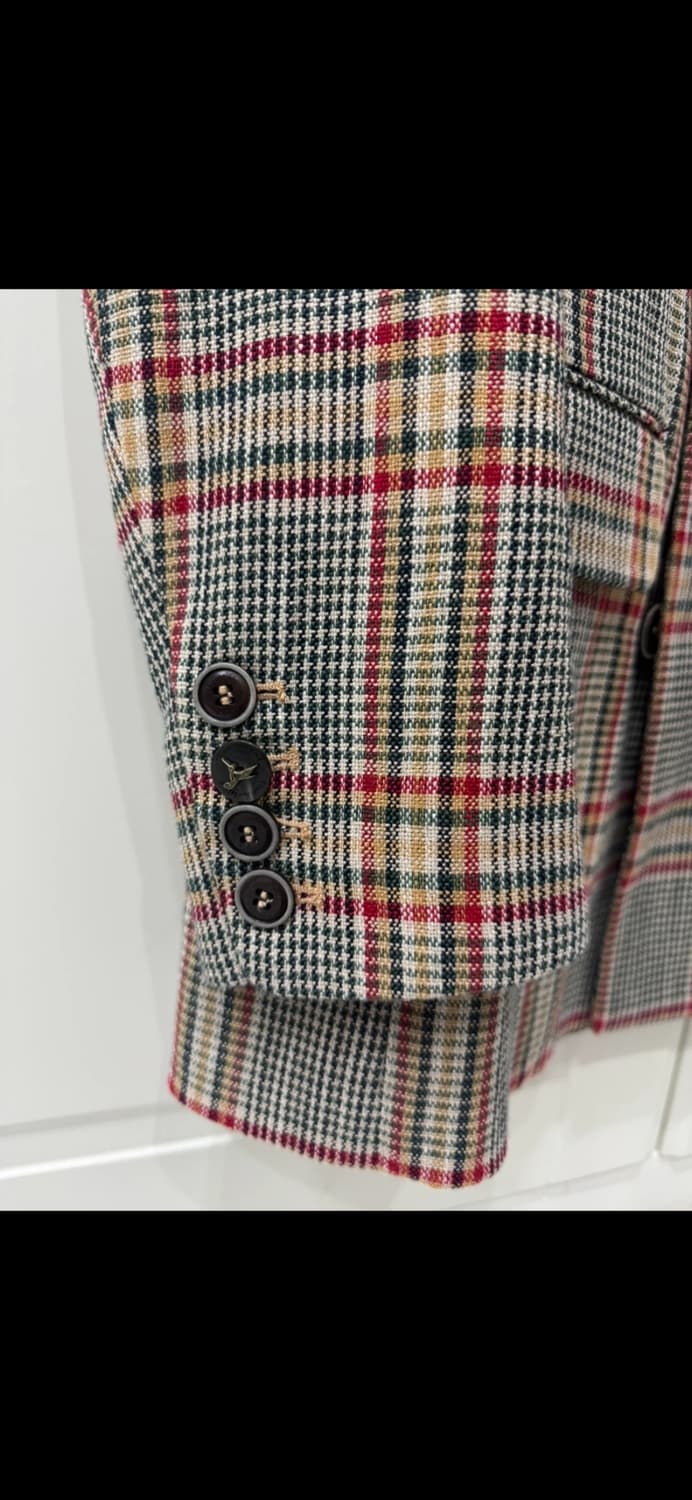 써스데이아일랜드 체크 더블자켓 상품이미지4