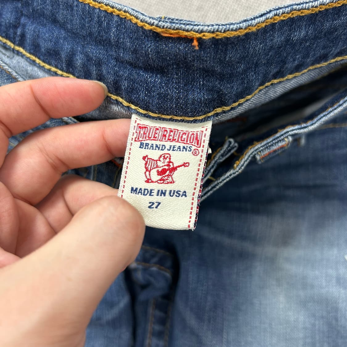 트루릴리전 섹션 부츠컷 스티치 데님팬츠(27) 상품이미지5